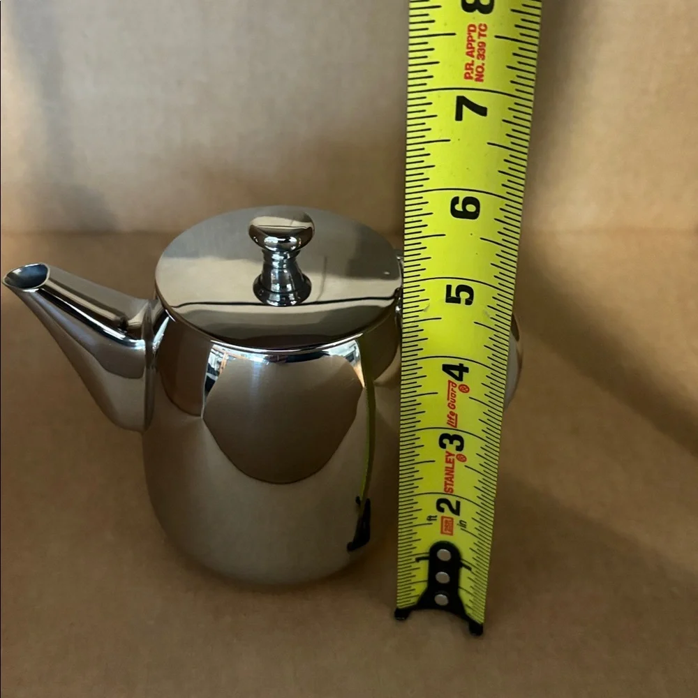 17ounce ~ 18/10 Stainless Steel Teapot ~ Mirrored Finish ~ HIA ~ NEW